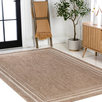 Lido Traditional Casual Pinstripe Border Area Rug